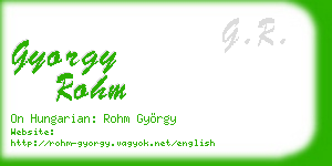 gyorgy rohm business card
